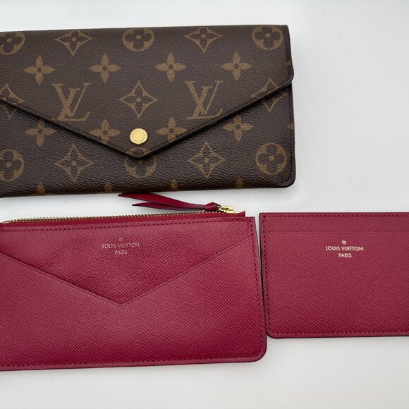 Louis Vuitton Monogram Portefeuille Sarah Wallet with Rose Red Interior - Picture 3 of 9